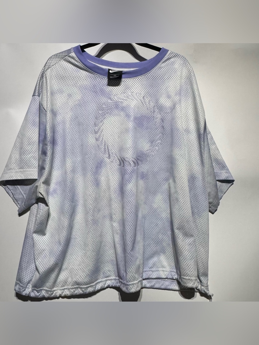 Nike Jersey with Swish Circle, Purple and White Tie Dye